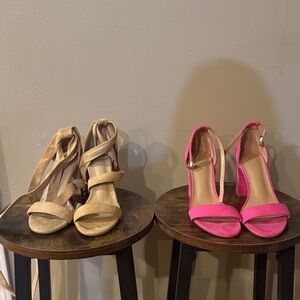 Elegant Pink and Tan Women's Heels